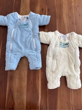 Baby Merlin Magic Sleepsuit Set in Light Blue and Cream - 2
